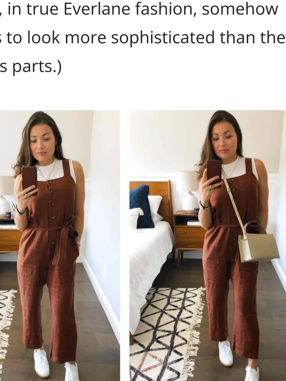 Everlane picnic jumpsuit in rosewood